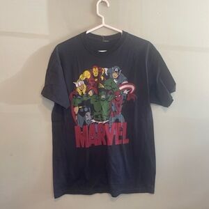 Mens Crew Neck Casual Graphic Marvel Comics Super Hero T-Shirt Black Size Medium